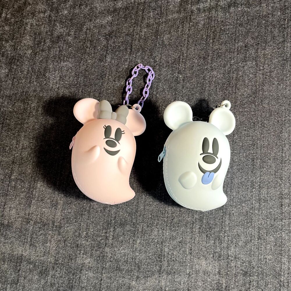 Tokyo Disney Resort Minnie Mickey & Mouse Face Charm halloween Keychain pouch